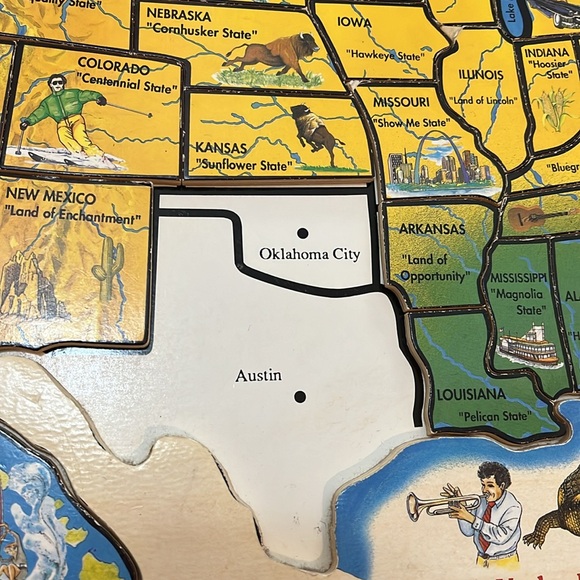 USA States and Capitals wooden puzzle - Picture 3 of 10
